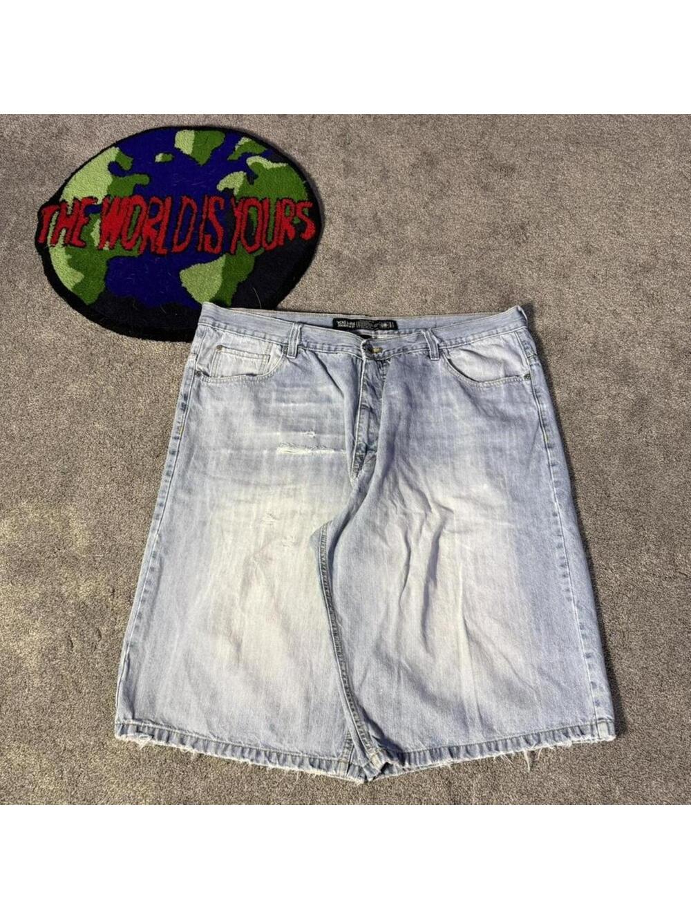 vintage y2k ultra baggy jorts 2000’s ecko united denim